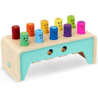 China Hot Sale Playing on Amazon Grinding Wooden Bench Toys Montessori Early Developmental Educational Toys for Preschool Children for sale