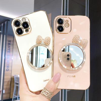 China Applicable Shockproof iPhone 14 Phone Shell Mirror Protective Sleeve Max Creative Tide Mark 14 Electroplating Shape To New 12 Pro for sale