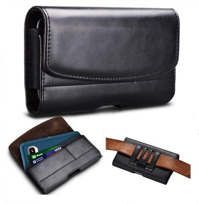 China Shockproof Suitable For 14 Men's Horizontal Flip By Belt Multifunctional Card Waist Mobile Phone Magnetic Bag Hanging Leather Case for sale