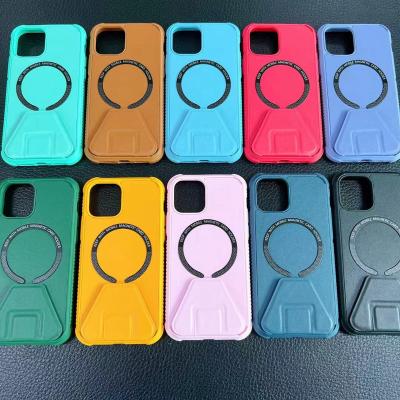 China Factory Direct Wholesale Shockproof Magnetic Suction Mobile Phone Wireless Charging Case With Stand For iphone14 cell phone case for sale