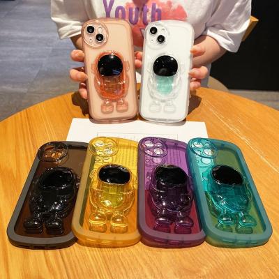 China BKB factory direct sale shockproof wholesale phone case suitable for promax iphone14 13 astronaut transparent bracket cover device for sale