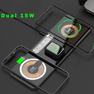 China For iphone/apple watch transparent fast charger and airpods 2022 NEW magnetic wireless charger 15W for iphone14 Samsung for sale