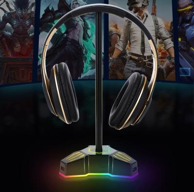 China NEW RGB 2022 Multifunctional ABS Headphone Stand With Surround 7.1 - Sound Gaming Headset Stand With AUX Ports. 2USB and 3.5mm for sale