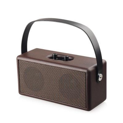 China Blue Wooden HiFi Rotatable Bass Portable Speaker With Carry Mesh Panel 20W Tooth Fabric Switch Modern Style Wireless Blue Handle Discount Price for sale