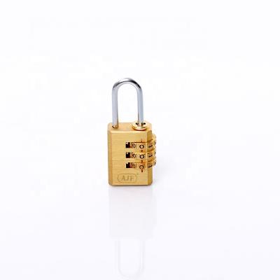 China AJF High Security Brass Solid Brass Backpack 3 Digital Password Combination Lock for sale