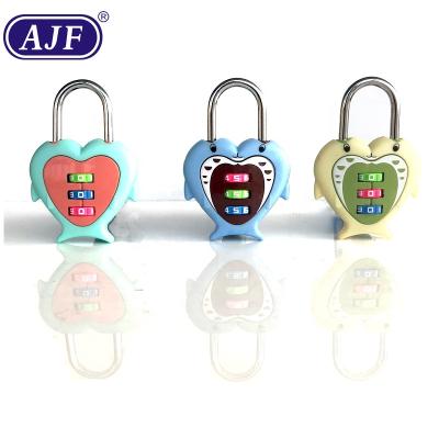 China Zinc Alloys& AJF Mermaid Cartoon Three Combination Lock Rod Box Padlock Plastic Stationery Gym Bag Lock for sale