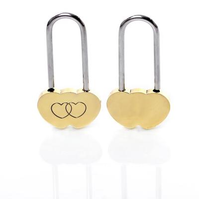 China Australia AJF 50mm Solid Brass Double Heart Love Lock Without Metal Head Side Blank Or One Side With Double Heart Or Customized CN; ZHE for sale