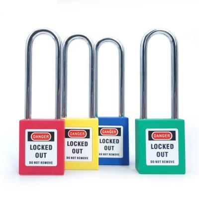 China Lockout Body 76mm Long Nylon Shackle Safety Industrial Safety Padlock for sale