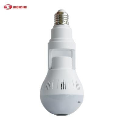 China NIGHT VISION Dual HD 5.0MP WiFi Sinovision Fisheye CCTV Light Bulb Lamp IP Camera 360 Degree Wireless Panoramic Full Color Cam Home Security for sale