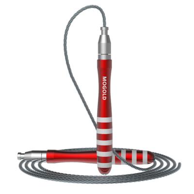 China Cardio Training Alloy Silicon Inlaid Grip For Student Competition Double Backing Steel Wire Jump Rope for sale