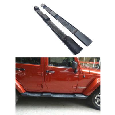 China Factory-direct wholesale black plastic running boards aftermarket with steel underframes sidesteps 4 door for Wrangler JK 2007-2017 for sale