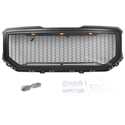 China Factory-direct Wholesale Good Quality Aftermarket ABS Grill With Led Sierra 1500 Front Black Grill For GMC Accessories 2016-2018 for sale