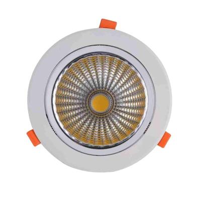 China Anti Glare Track Light Supermarket Lighting Downlight COB Round Recessed 20W LED Ceiling Light for sale