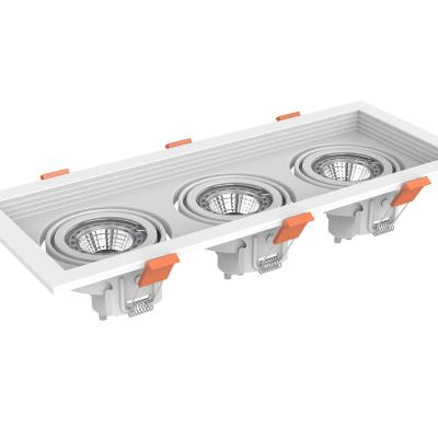 China MR16 Modern Rectangle Recessed GU10 Lamp Gimbal Frame Led COB Grill Light Fixture for sale