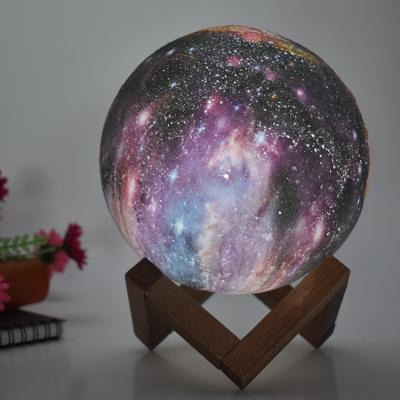 China 3D galaxy light remote control romantic touch and lamp with USB rechargeable moon lamp and touch switch funtion for home decoration for sale