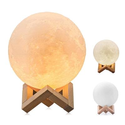 China Traditional 8-24cm LED Night Moon Light 3D Printing Moon Lamp White Dimmable, Warm and Cool Touch Control for sale