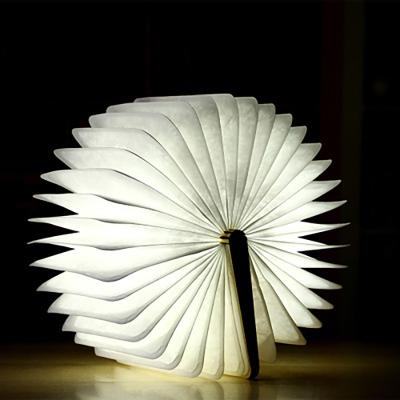 China Creative Room Mini Rechargeable Book Shaped Lamp Wooden Folding Led Lumio Book Lamp for sale