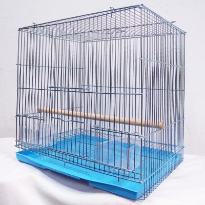 China Breathable Luxury Foldable Metal Bird Cage Indoor Parrot Portable And Outdoor Canary Wire Breeding And Feeding Cage With Tray for sale