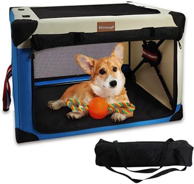 China Wholesale Custom Stocked Dog Crate New Pet Kennel Bag Portable Foldable Cage Outdoor Indoor Washable Soft Travel For Car for sale