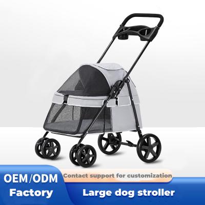 China New Design Wholesale Best Quality Portable Collapsible Foldable Portable Pets Stroller Pet Stroller Outdoor Travel Carts for sale