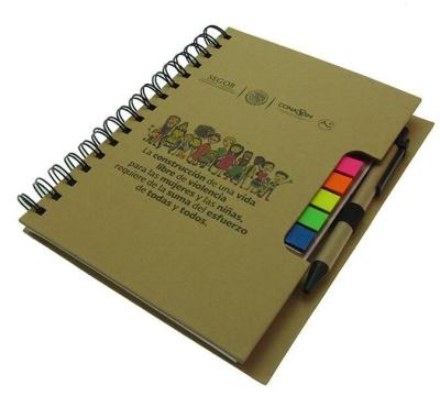 China Freeuni ECO craft cover print logo PET sticky note Multi-function notebook with pen for sale