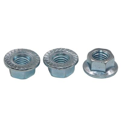 China General Industry Grade 4.8 With Teeth White Galvanized Color Zinc Galvanized Flange Nut for sale