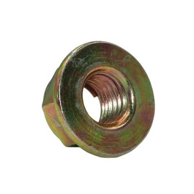 China Custom Special Shaped All Metal Flange Surface Color Iron Plate Locknut For General Industry for sale