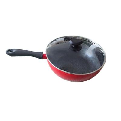 China Durable aluminum pressed smokeless non-stick Chinese wok for sale