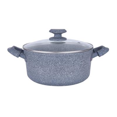 China Durable Forged Marble Aluminum Granite Non Stick Coating Casserole Pot for sale