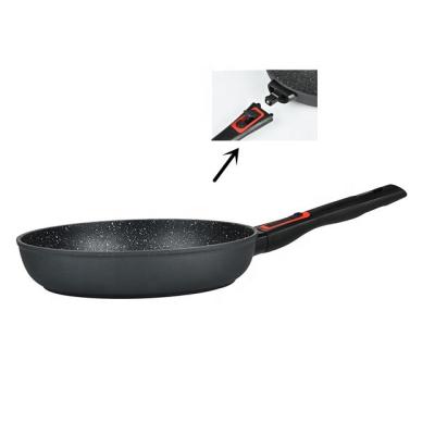 China Durable Forged Aluminum Non-Stick Fry Pan Handle Marble Removable Frying Pan for sale