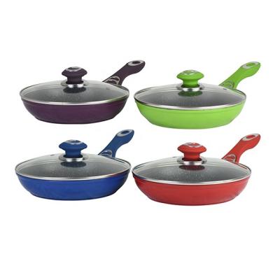 China Viable Multicolor Marble Coating Frying Pan Aluminum Ceramic Nonstick Frying Pan for sale