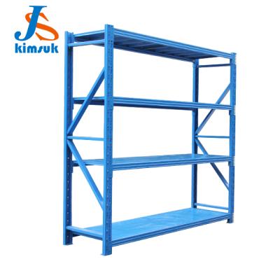 China Corrosion Protection Blue And White Color 500kg Commercial Storage Shelving Racking And For Industrial Warehouse for sale