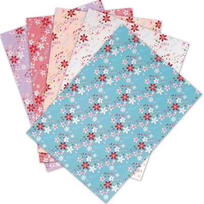 China Waterproof Flower Printed PU Synthetic Leather Sheets for sale