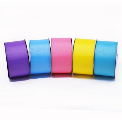 China Single face 3 inch 75 mm solid grosgrain ribbon for sale