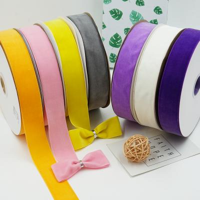 China Various Sizes Floral And Colors Hot Selling Velvet Ribbon Elegant Velvet Band Elastic Velvet Ribbon for sale