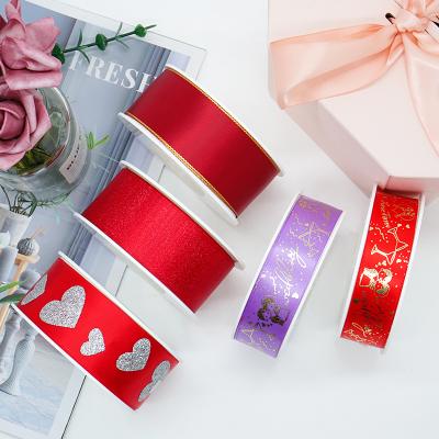 China Cheap floral made in china for gift wrapping 2.5cm satin ribbon grosgrain ribbon for sale