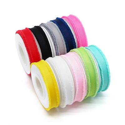 China Cheap floral made in china for gift wrapping 16mm fringe ribbon grosgrain ribbon for sale