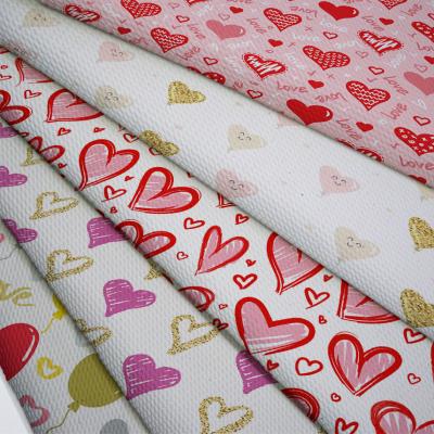 China Sustainable Low Price Valentine's Day Ball Fabric Digital Printing Liverpool Knitted Polyester Fabric For Bow 50*140cm for sale