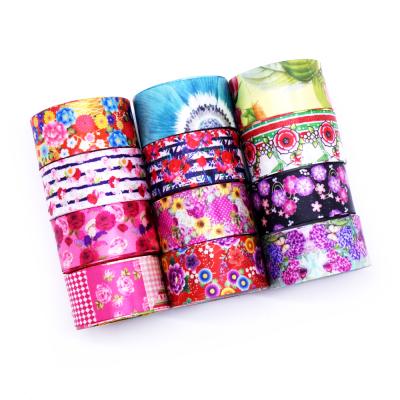 China Single Face Flower Printed Sublimated Satin Ribbon for sale