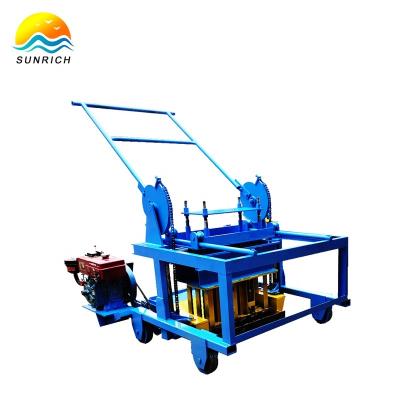 China Buliding Construction Mobile Egg Laying Concrete Block Making Machine QCM4-30 Diesel Engine Cavity Brick Making Machinery for sale