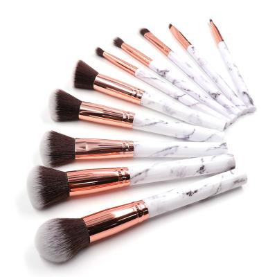 China Lady's Eyes Beauty Makeup Wholesale Makeup Brush Jar Private Label 11pcs Soft Dense Synthetic Hair Face/Eye Wood Handle Makeup Brush With Bag for sale