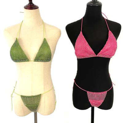 China Women's Bikini Swimwear Wholesale Breathable Rhinestone Mesh Rhinestone Mesh Bling Crystal Bikini B004 for sale