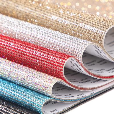 China Wholesale Flatback wa084 bling 24*40cm diamond crystal foil rhinestone self adhesive sheet for decoration for sale