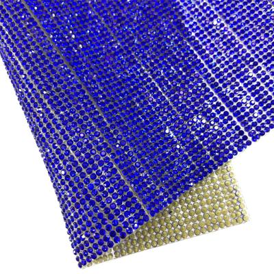 China Hot Selling Crystal Flatback Sapphire Color Rhinestone Sheet Heat Iron wa009 24*40cm On Rhinestone Sheet for sale