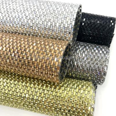 China Popular Adhesive Flatback Rhinestone Sheet 24*40cm Hot Fix Rhinestone Trim Rhinestone Sheet wa030 for Decoration for sale