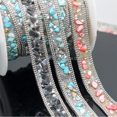 China Wholesale tr029 Flatback decoration stone rhinestone balance iron on rhinestone chain for shoe for sale