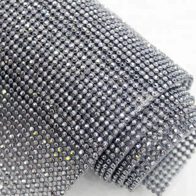 China Flatback Fancy 3mm Rhinestone Mesh Fabric Hot Fix Rhinestone Crystal Mesh me011 for Decoration for sale