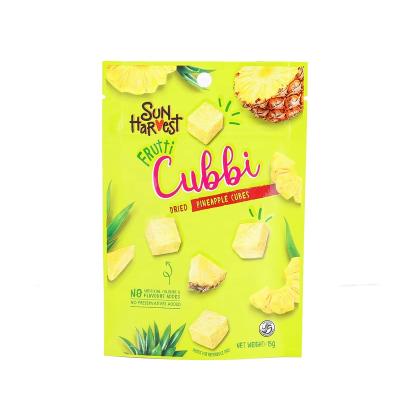 China Barrier Stand Up Zip Lock Pouch With Printing For 15g Dried Pineapple Cubes for sale