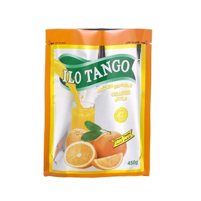 China Barrier Plastic Stand Up Pouch Packaging Custom For 450g Orange Powder for sale