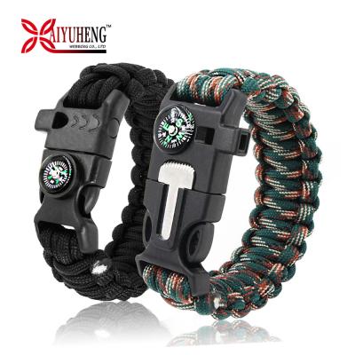 China Baiyuheng Customized Raising Survival Rescue Paracord Bracelet Fg Paracord Camping Bracelet 170 for sale